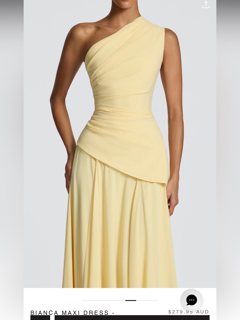 Babyboo Bianca One-Shoulder Maxi Dress in Yellow